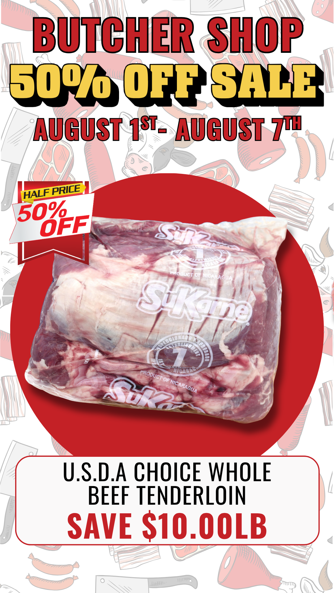 50% Off Butcher Shop